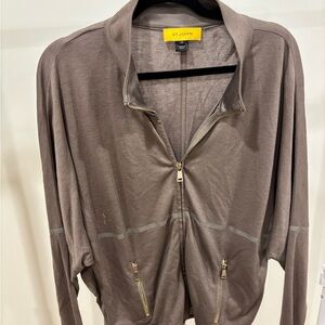 St. John Taupe Zip-Up Jacket
